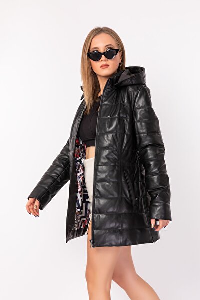 NEW VENTURE GIAN FERRE SOLID LEATHER Hakiki Deri Şime Mont Siyah