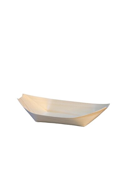 AMBALAJ PAZARI Tahta Kayık Tabak 6,5x17 Cm - 50 Adet