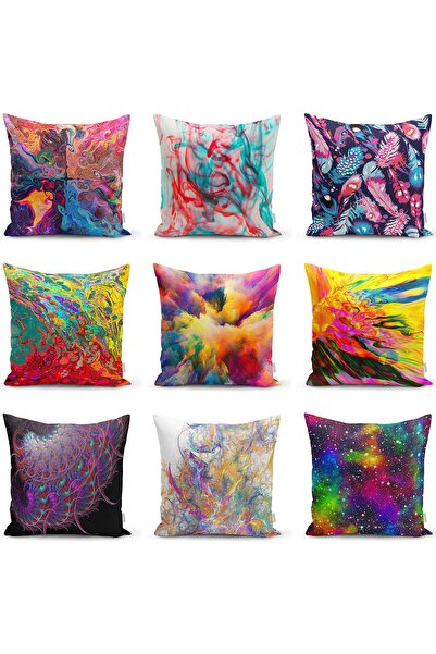 Realhomes Husă de pernă cu model fractal cu două fețe, cu model special, impr...