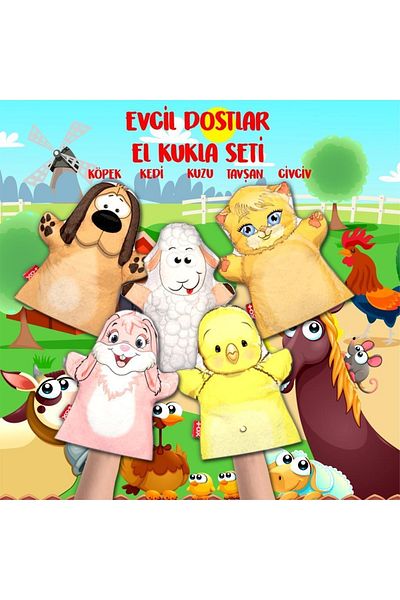 Tox 5 Pieces Pets Friends Hand Puppet Set, Educational Toy