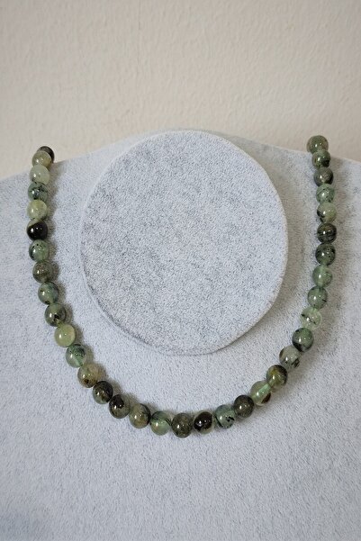 badeaccessories Sertifikalı 8 Mm Prehnit Prinayt Doğaltaş Kolye