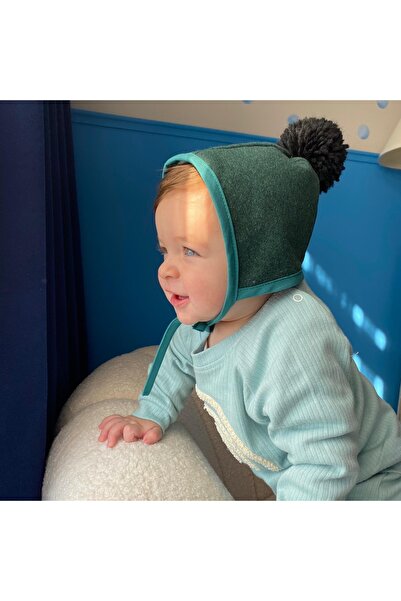 EYC BABY قبعة بونيت للجنسين باللون الأخضر الفارسي