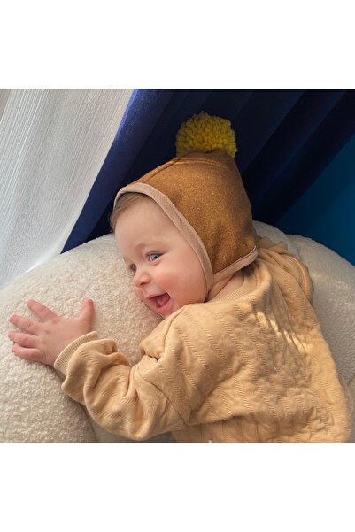 EYC BABY Leon Yellow Pompom Unisex Bonet Hat