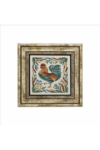 Sadrazam Pictură cu piatră naturală imprimată cu cocoș (25cmx25cm)(krg-159)