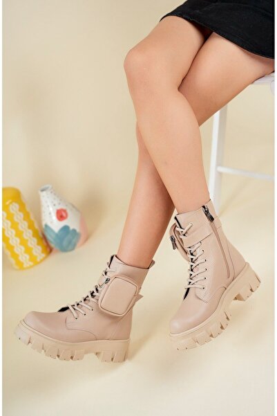 wilcoom Kadın Nude Cilt Mini Çantalı Bot