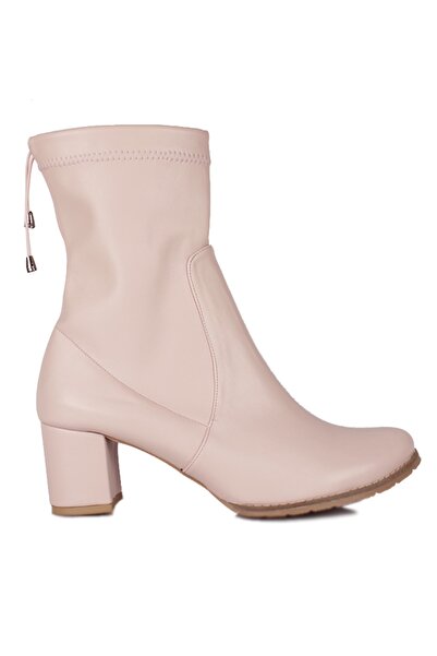 Fitbas 111740 719 Kadın Pudra Yuvarlak Burun Streç Büyük Küçük Numara Bot