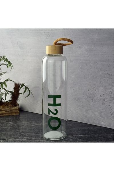 Tohana H2o Glass Flask with Bamboo Lid 1000 ml 75372