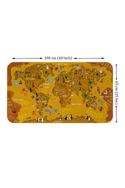 bolürün Educational World Map - Kids and Baby Room Wall Sticker