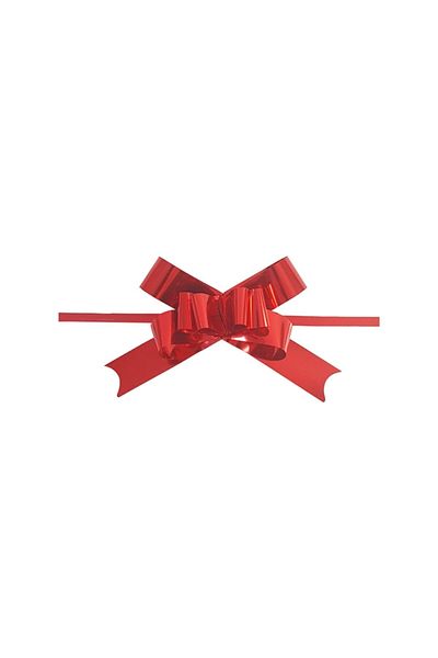 14Süs 10 Pieces Metallic Red Pull Bow Ornament
