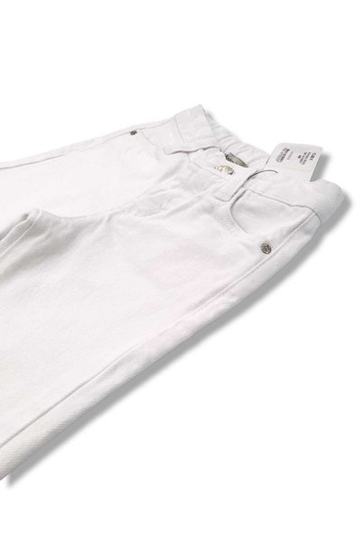 BOBBY JR KİDSWEAR Girl's Gabardine Trousers Flared White