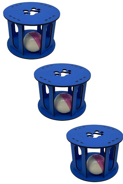 Buffer ® 3 Pieces Wooden Lattice Colorful Bulk Cat Patch Patterned Sound Cat Toy