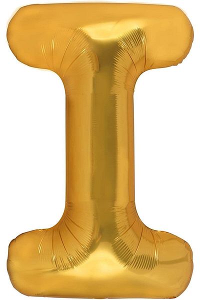 ecrin tuhafiye hobi 1 Meter Letter Foil Balloon Gold Color I Letter 100cm 40Inch