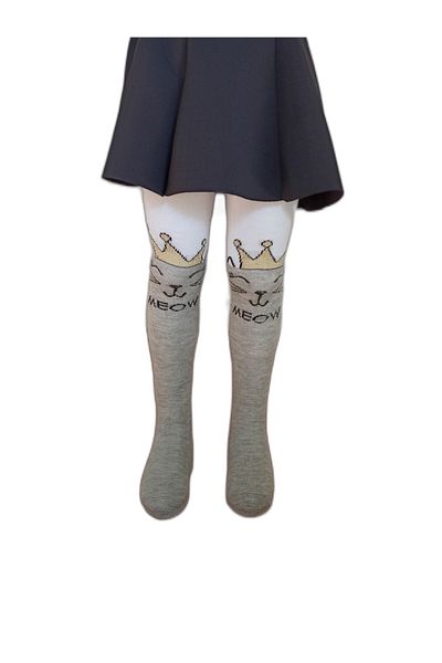 Selinus Meow Patterned Cotton Pantyhose