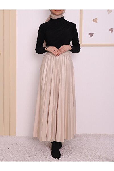 Modamorfo Pleated Elastic Waist Skirt