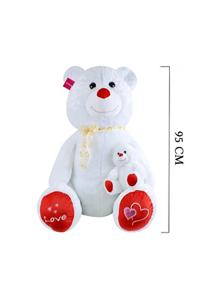 goldd Peluş Ayıcık Yavrulu Ayı Oyuncak Ayı 95 Cm Oturan Ayı Selay