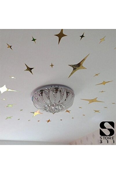store311 Aynalı Pleksi Yıldız Desenli Duvar Süsü 220 Adet