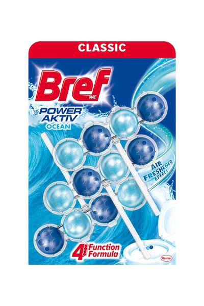 Bref Power Aktif Okyanus Kokulu 3'lü Katı Klozet Koku Giderici