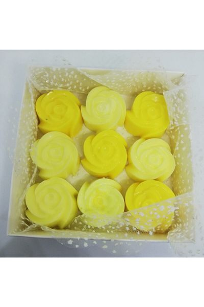 Dolce Soap - Scented Ornamental Soap - Rose 9 Pieces Yellow Rose-3cm*2cm