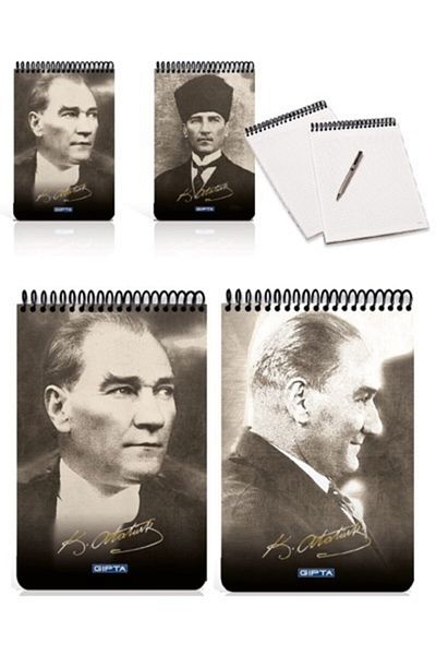 Gıpta Ataturk A5 100 Sheets Lined Paper Cover Spiral Notebook