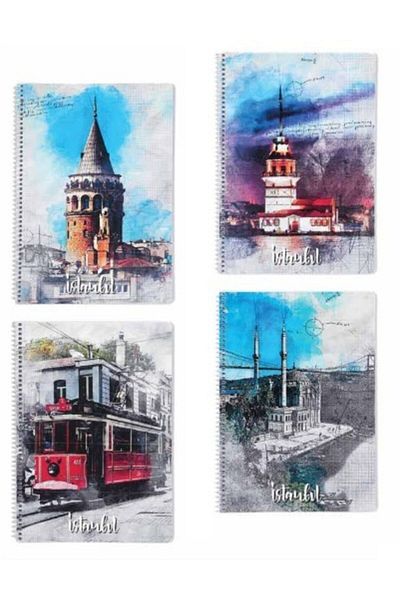 KESKİN COLOR K.culoare A4 80 Yp. Caiet Istanbul cu copertă din plastic în carouri
