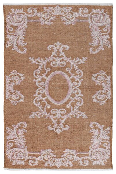 MYHOME HALI Moretti Side Krem Kahve Yıkanabilir Çift Taraflı Dokuma Klasik Halı