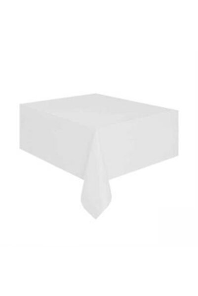 kidspartim مفرش طاولة أبيض عادي