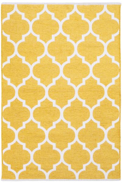 MYHOME HALI Yıkanabilir Çift Taraflı Dokuma Desenli Sarı Beyaz Halı