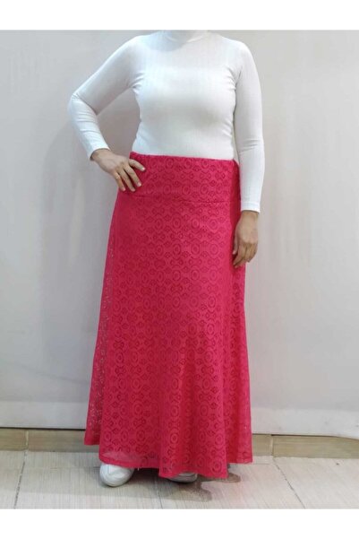 Mertcan Butik Жіноча спідниця з еластичним поясом і мереживною спідницею