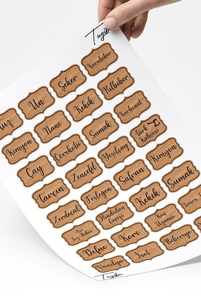 TUGİBU Spice Jar Spice Jar Sticker A4s110