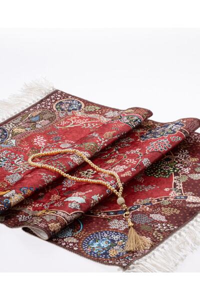 Çağrı Nisa Model Red Silk Prayer Rug