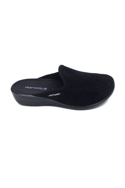 Ceyo Ramona-3 Black Warm Fabric Comfort Comfortable Unisex House Slippers
