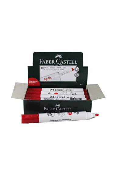 Faber Castell Kırmızı Beyaz Tahta Kalemi 10'lu W153