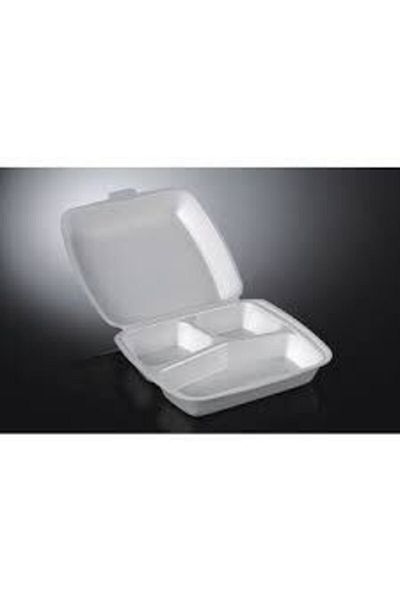 Köpüksan 3 Eye Foam Plates with Lid 50 Pieces
