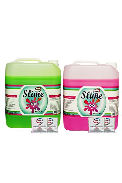 lansy Zıp Zıp Slime 2 Renk Yeşil 5 Kg + Pembe 5 Kg + Boraks