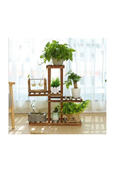 ENG AHŞAP Kahverengi Saksı Standı Bahçe Saksılık Çiçek Rafı Ahşap Saksılık