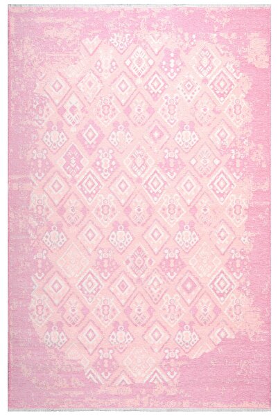 MYHOME HALI Moretti Side Pembe Yıkanabilir Çift Taraflı Dokuma Modern Halı