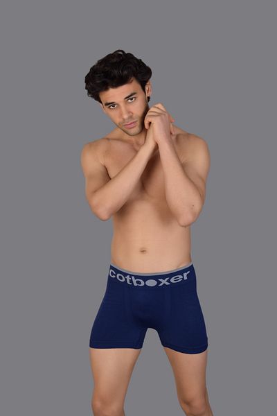 COTBOXER Ανδρικό μπόξερ Navy Blue χωρίς ραφή