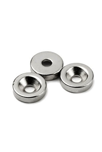 Dünya Magnet 10 Adet 12mm X 7/3,5mm X 3mm Havşa Delikli Güçlü Neodyum Mıknatıs
