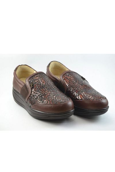 Dr.Comfort Dr. Pantofi pentru mamă pentru diabetici din piele de crocodil maro Comfort 5013