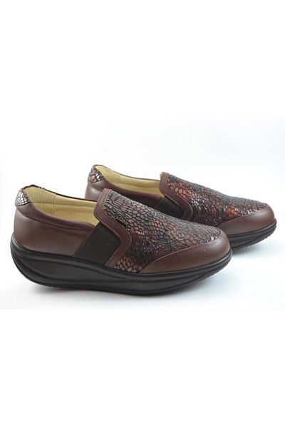 Dr.Comfort Dr. Pantofi pentru mamă pentru diabetici din piele de crocodil maro Comfort 5013