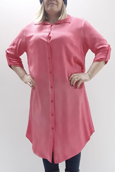 RMG Kadın Mercan Büyük Beden Uzun Tunik 6415