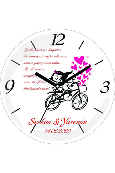 ART HEDİYE Ceas de perete din sticlă reală cu bombă grozavă de Ziua Îndrăgost...