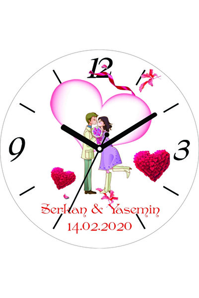 ART HEDİYE Cel mai frumos ceas de perete din sticlă reală cu bombă de dragost...