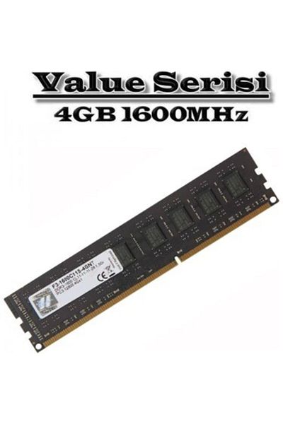GSK ذاكرة الوصول العشوائي Ill Value Ddr3-1600mhz Cl11 4gb Dımm (512x8) للكمبيوتر الشخصي