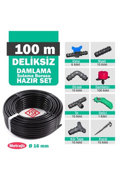 Genel Markalar Deliksiz 100 M Damlama Sulama Seti 16mm