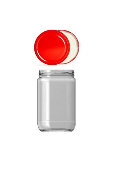 Paşabahçe Glass Jar 660 Cc Red Lid 6 Pieces Honey Jam