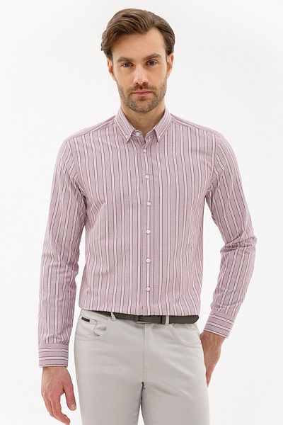 Pierre Cardin Ροζ Slim Fit πουκάμισο