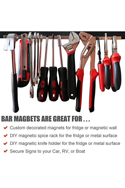 Dünya Magnet 4 Adet Çok Güçlü 50mm X 10mm X 5mm Köşeli Süper Güçlü Neodyum Mıknatıs