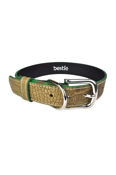 Bestie Lyon Large Size Leather Dog Collar 55 cm