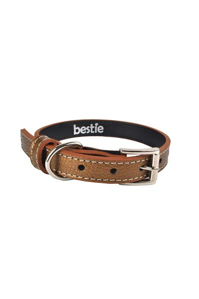 Bestie Panama Medium Leather Dog Collar 45 cm